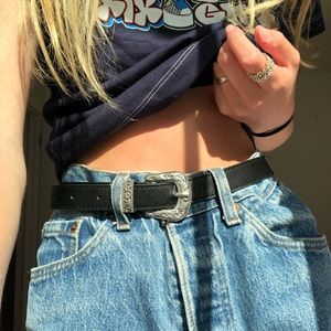 brandy melville silver & black western belt.